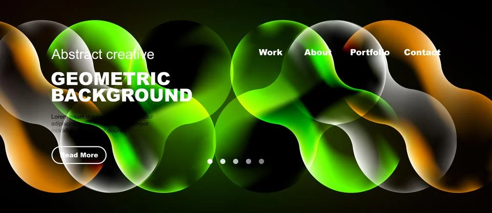 Abstract geometric background design. Vibrant colors, flowing shapes, website 库存插图