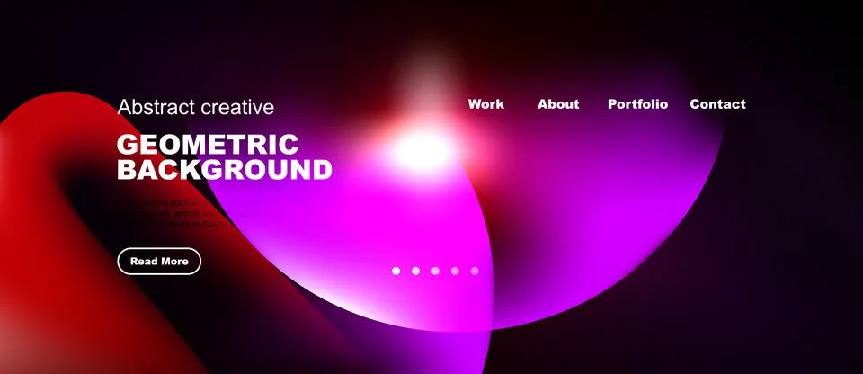 Abstract geometric background design. Vibrant colors, flowing shapes, website Illustrazione stock