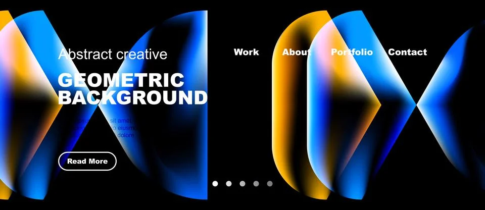 Abstract geometric background design. Vibrant blue, yellow gradients create Stock Illustration