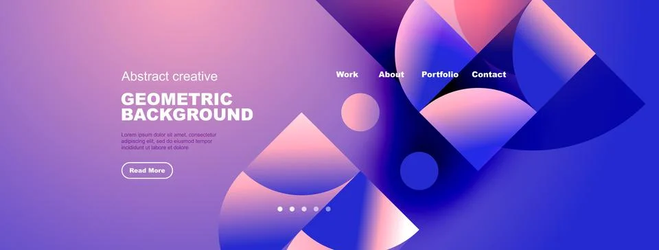 Abstract geometric background design. Vibrant purple hues dominate, featuring Stock Illustration