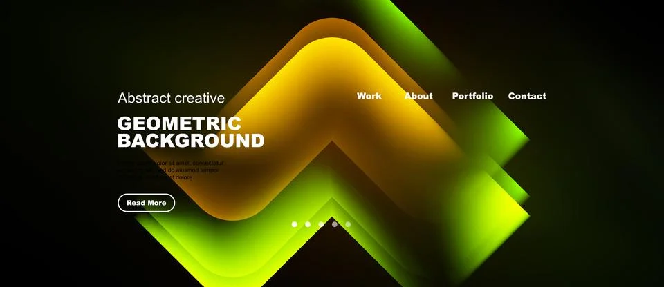 Abstract geometric background design. Vibrant yellow, green gradients dominat Stock-Illustration