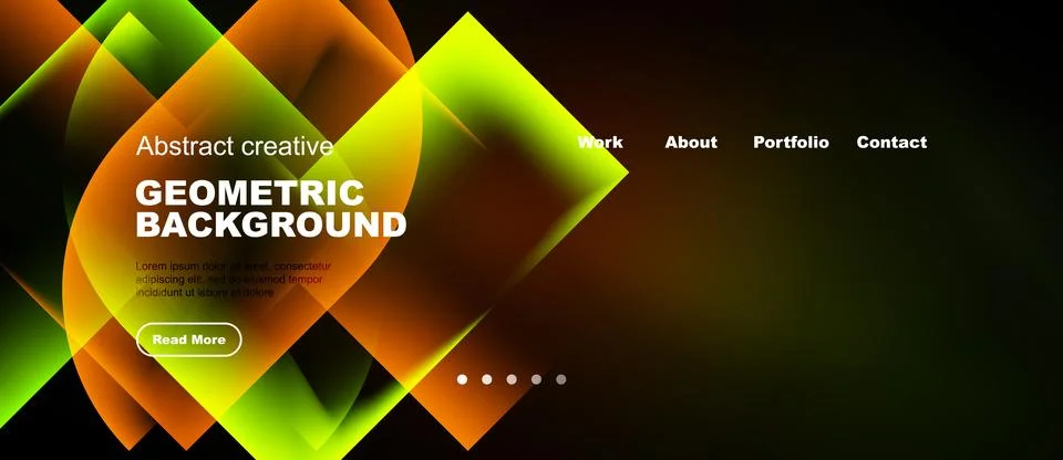 Abstract geometric background design. Vibrant colors, overlapping shapes crea Stock Illustration
