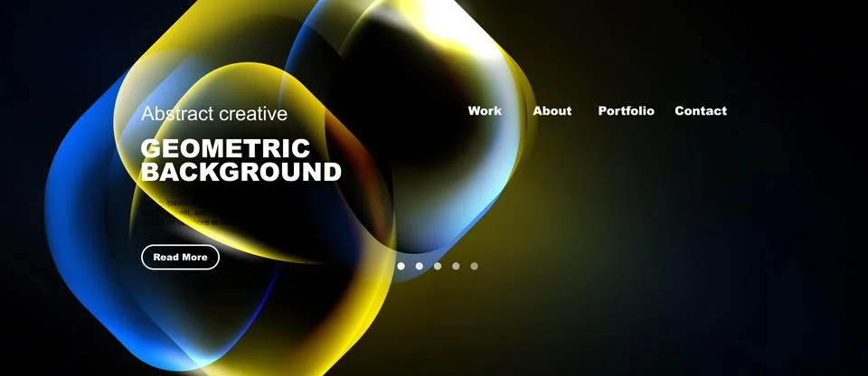 Abstract geometric background design. Vibrant colors, flowing shapes, website Stock Illustration
