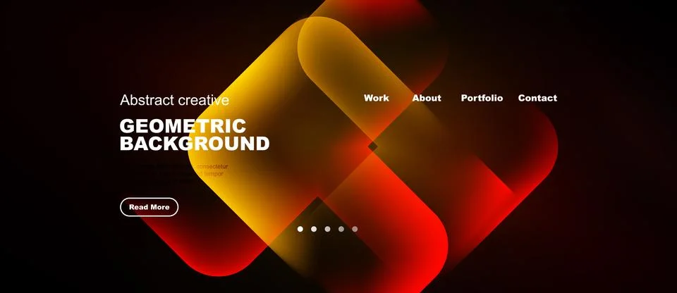 Abstract geometric background design. Vibrant colors, flowing shapes, website Stock Illustration