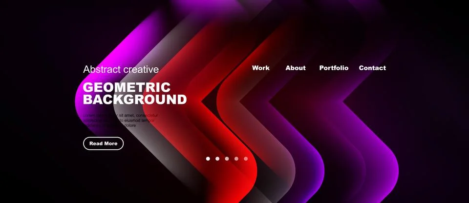 Abstract geometric background design. Vibrant colors, flowing shapes create Stock Illustration
