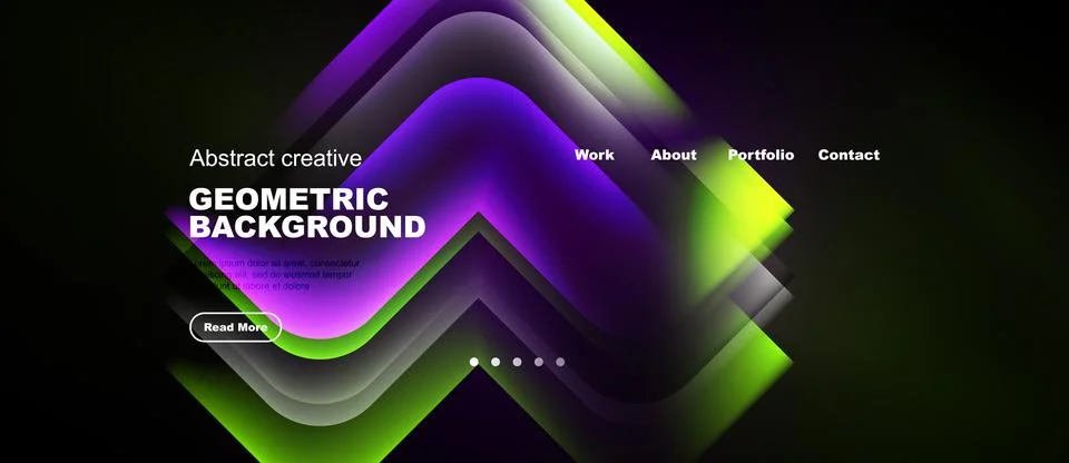 Abstract geometric background design. Vibrant colors, gradients, modern Stock Illustration