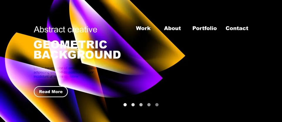 Abstract geometric background design. Vibrant colors, flowing shapes, website Иллюстрация