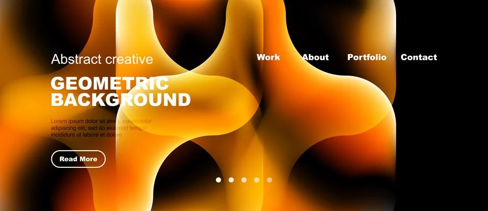 Abstract geometric background design. Warm colors dominate, featuring flowing Stock Illustration