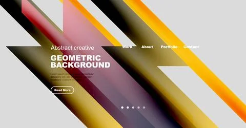 Abstract geometric background design. Website header with text, button, 스톡 일러스트