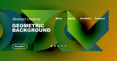 Abstract geometric background design. Website header with navigation elements, 스톡 일러스트