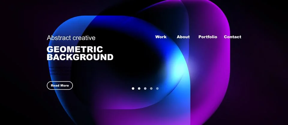 Abstract geometric background design. Website header with navigation elements Illustrazione stock