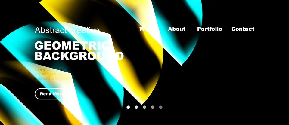 Abstract geometric background design. Website mockup with navigation elements Stock Illustration