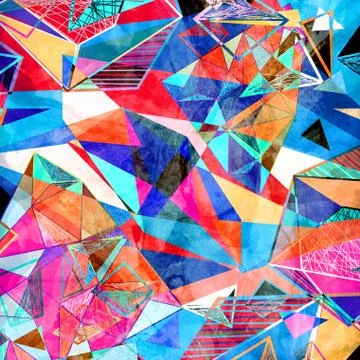 Abstract geometric background with different elements Foto stock
