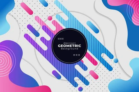 Abstract Geometric Background with Dynamic Colorful Shape and Line Stock Illustration