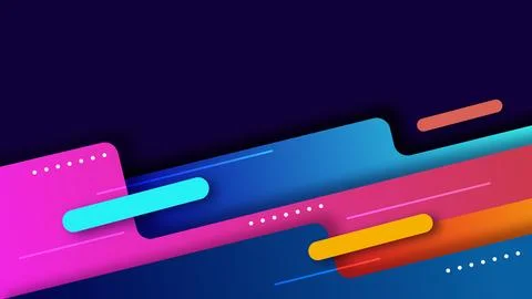 Abstract geometric background with dynamic colorful shapes and rounded edge.. Illustrazione stock
