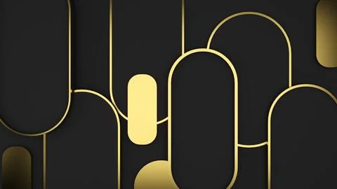 Abstract geometric background Elegant black and gold curved square Use in g.. Stock Photos