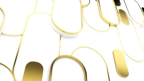 Abstract geometric background Elegant white and gold curved square Use in g.. Stock Photos