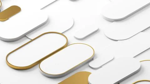 Abstract geometric background Elegant white and gold curved square Use in g.. Foto stock