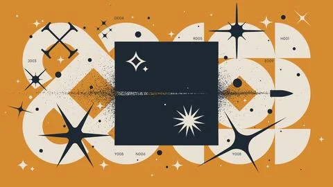 Abstract geometric background with explosion particle of a cube from bullet.. Stock Illustration