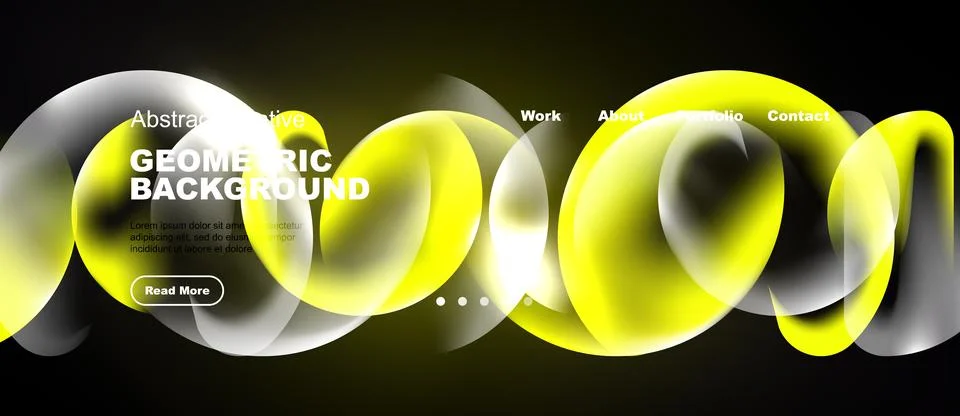 Abstract geometric background features bright yellow shapes over dark surface Ilustração Stock