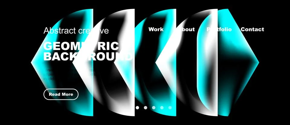 Abstract geometric background features bright shapes, text, navigation elem.. Stock Illustration