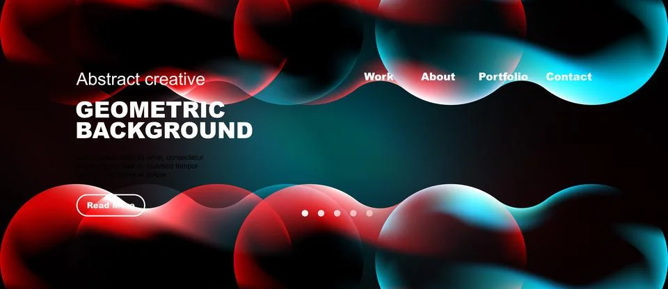 Abstract geometric background features flowing shapes, vibrant colors, Stock Illustration