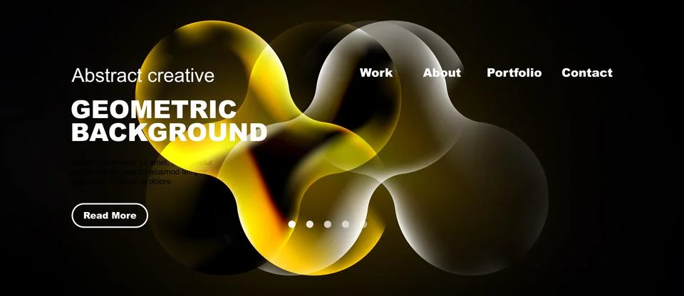 Abstract geometric background features flowing shapes, vibrant colors, text Stock Illustration