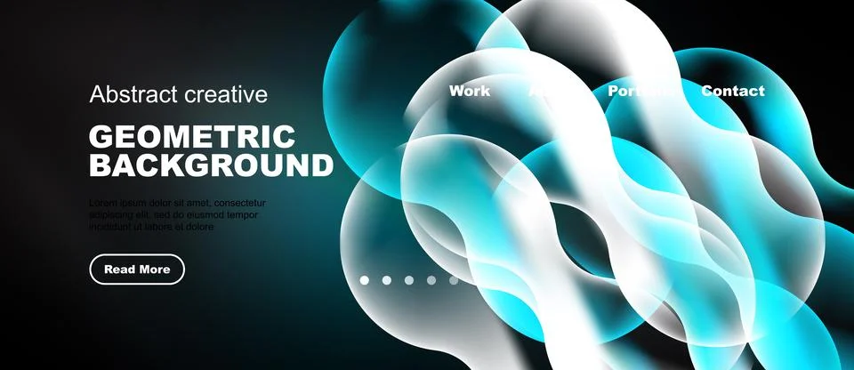 Abstract geometric background features flowing shapes, text elements, navig.. Stock Illustration