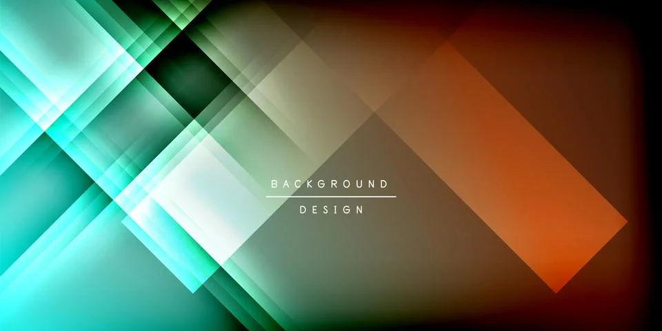 Abstract geometric background features overlapping squares, rectangles. Colors Illustrazione stock