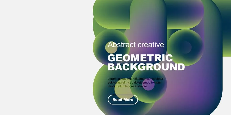 Abstract geometric background features overlapping colorful shapes. Text Stock Illustration
