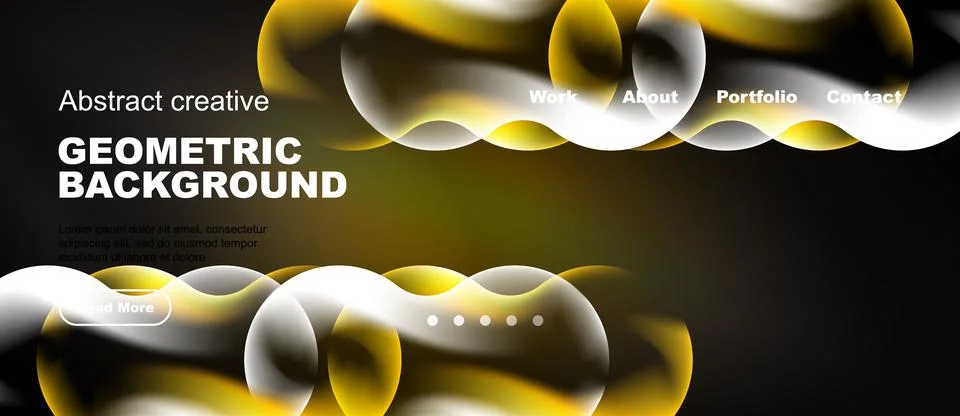 Abstract geometric background features overlapping circles, gradients. White Stock Illustration