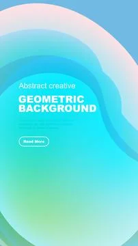 Abstract geometric background features soft color gradients. Text block, button 스톡 일러스트