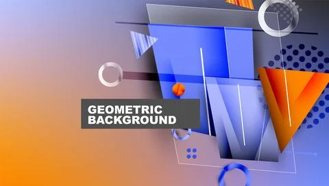 Abstract geometric background features vibrant gradients, overlapping shapes, Stock Illustration