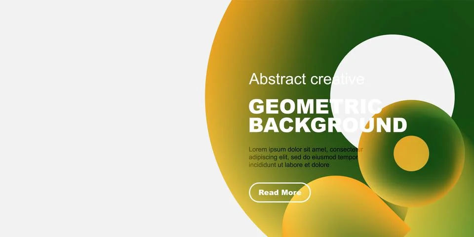 Abstract geometric background features vibrant orange, green gradients. Text Stock Illustration