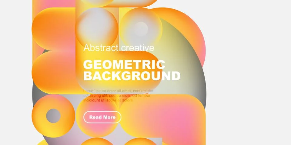 Abstract geometric background features vibrant orange, yellow shapes. Text Stock Illustration