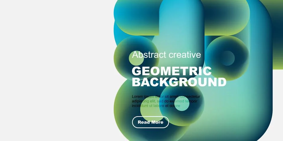 Abstract geometric background features vibrant blue, green hues. Text overlay イラスト素材