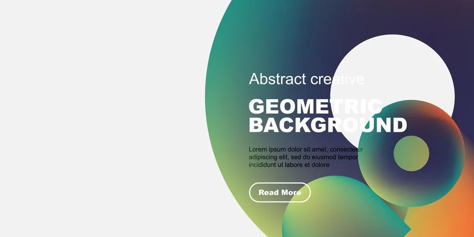 Abstract geometric background features vibrant color gradients. Text elements Stock Illustration