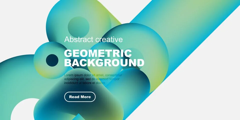 Abstract geometric background features vibrant blue, green hues. Text sample Illustrazione stock