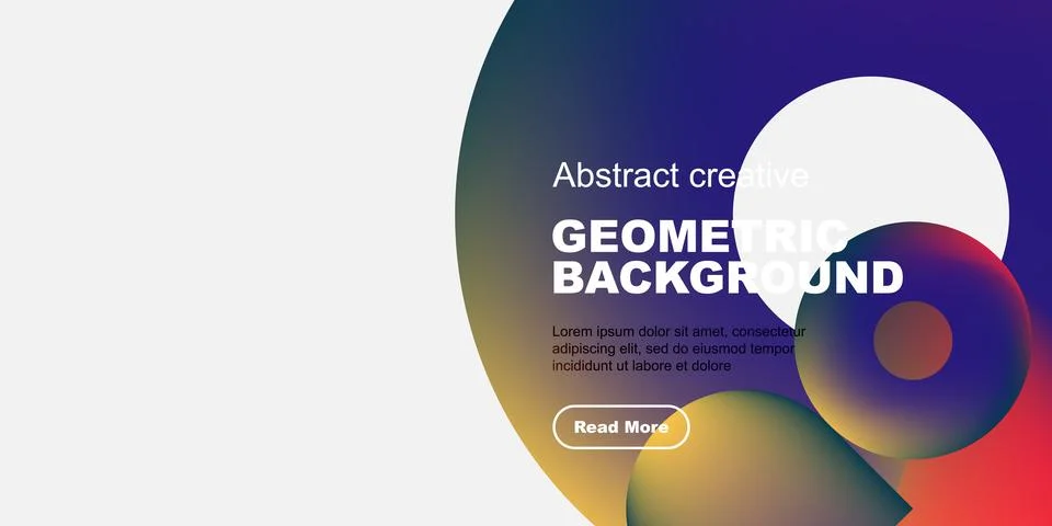 Abstract geometric background features vibrant overlapping circles. Text Stock Illustration