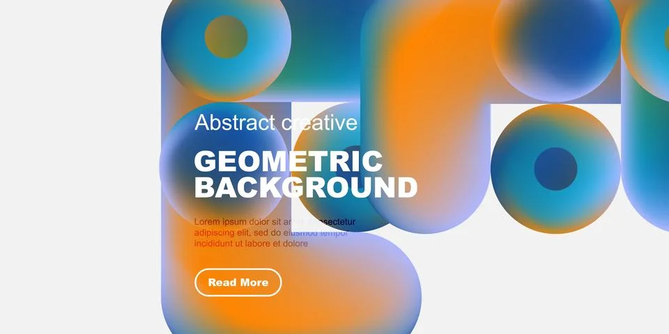 Abstract geometric background features vibrant overlapping circles. Text Stock Illustration