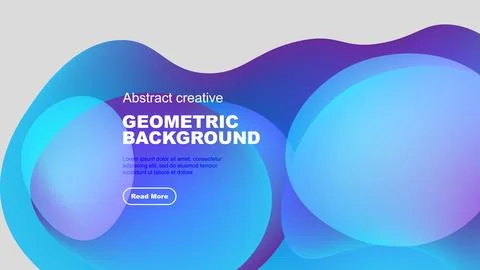 Abstract geometric background features vibrant blue, purple shapes over gray. Stock Illustration