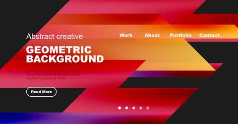 Abstract geometric background features vibrant red, purple hues. Website header 스톡 일러스트