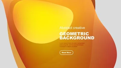 Abstract geometric background features vibrant orange, yellow gradients. Text Stock Illustration