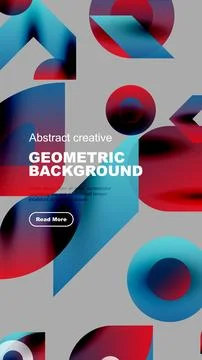 Abstract geometric background features vibrant circles, rectangles. Text overlay イラスト素材