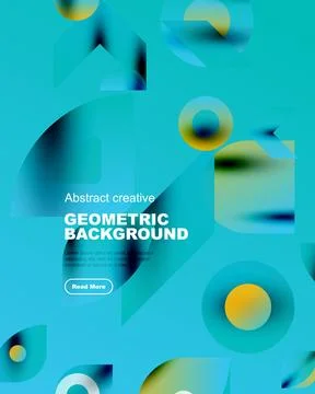 Abstract geometric background features vibrant shapes, colors. Modern design Stock Illustration
