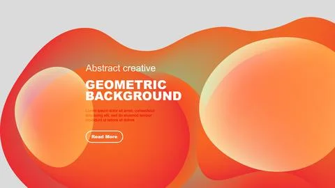 Abstract geometric background features vibrant orange gradients. Text elements Stock Illustration