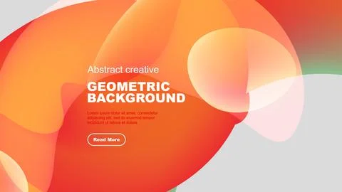 Abstract geometric background features vibrant orange gradients, overlapping Stock Illustration