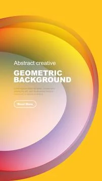 Abstract geometric background features vibrant color gradients. Text block Stock Illustration