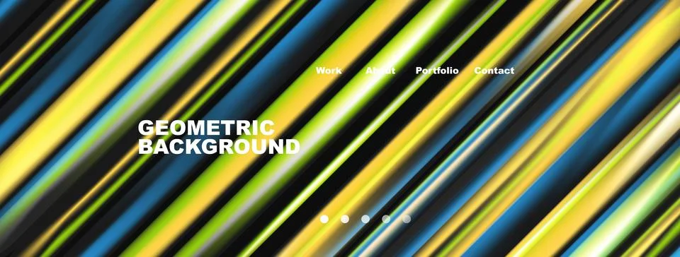 Abstract geometric background features vibrant diagonal lines. Text elements Stock Illustration