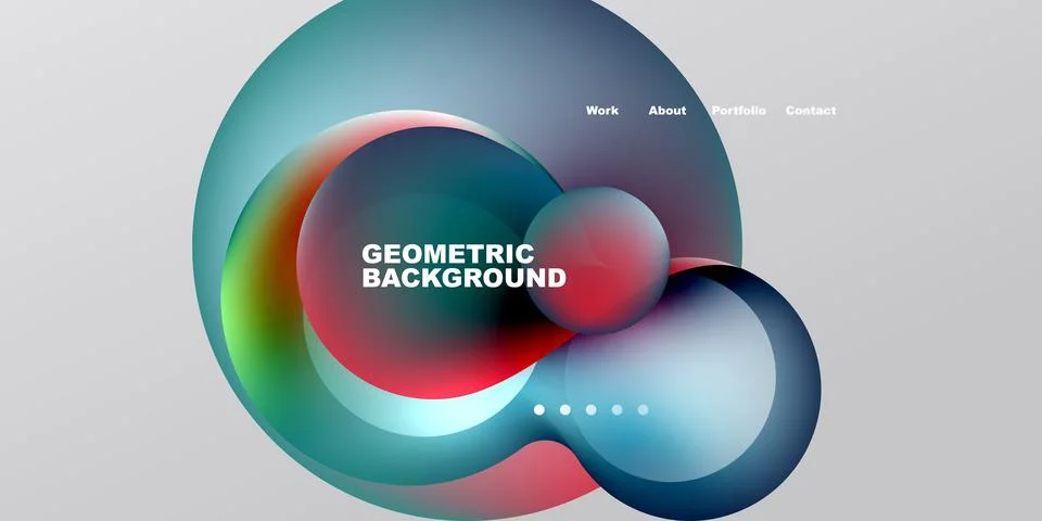 Abstract geometric background features vibrant overlapping circles. Text Illustrazione stock